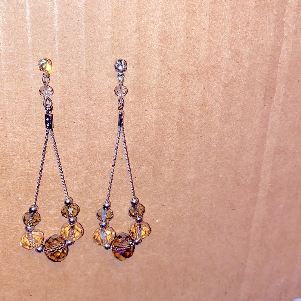 Crystal style dangle earrings